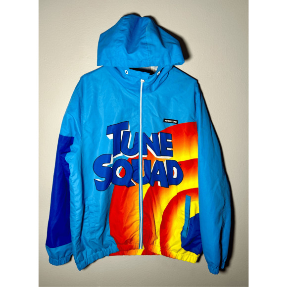 Looney Tunes Members Only Space Jam Tune Squad Full Zip Blue Windbreaker Jacket - Picture 1 of 9